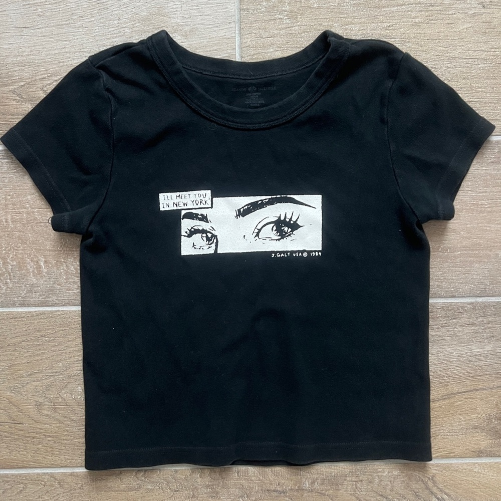 Brandy Melville Black Short Sleeve Graphic Tee
